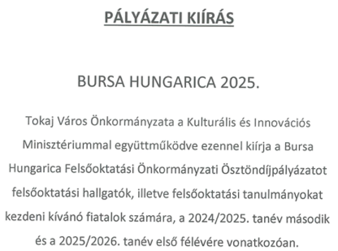 BURSA HUNGARICA 2025.